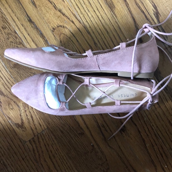Chinese Laundry Laced Pink Ballet Flats - Picture 3 of 3